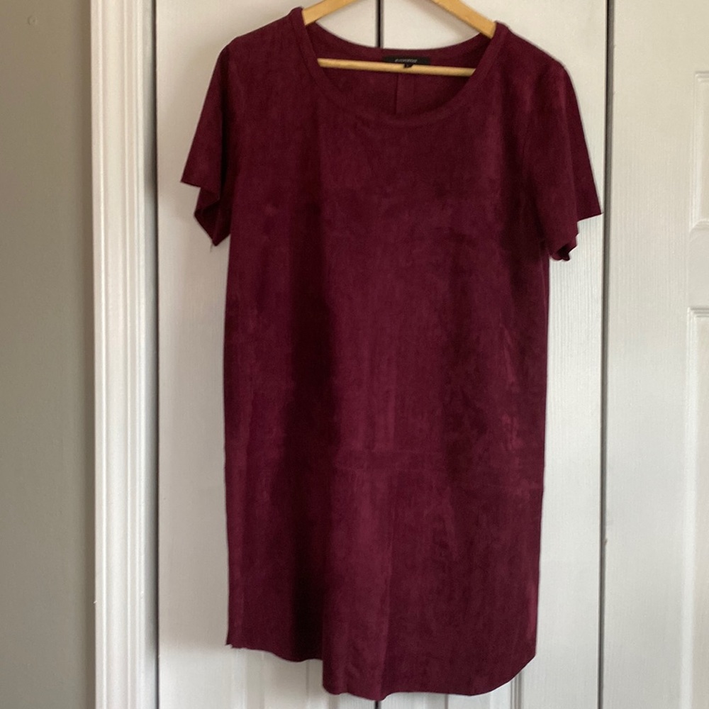 Velour pink/maroon mini dress size L